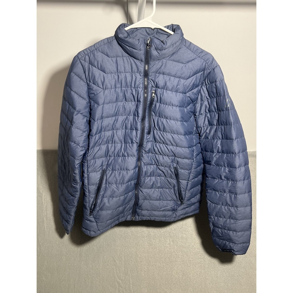 Alpine Design Men's Puffer Jacket Full Zip Insulated Lightweight Heather Blue XS